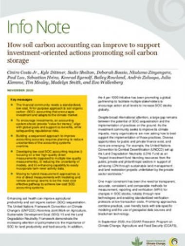 How soil carbon accounting can improve to support investment-oriented actions promoting soil carbon storage